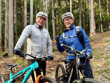 来春オープン予定の新トレイル「郡内トレイル」でモニターライド